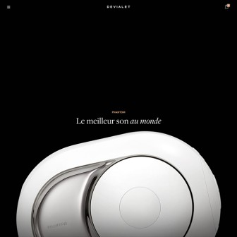 Capture d'écran de la page d'accueil Phantom du site Devialet