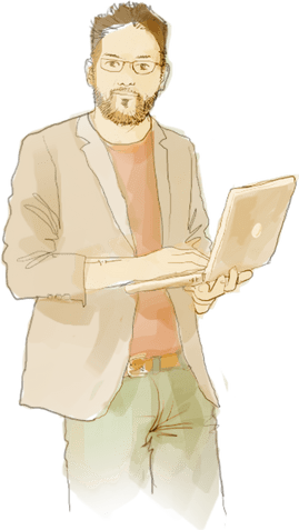 Illustration crayonnée représentant un homme